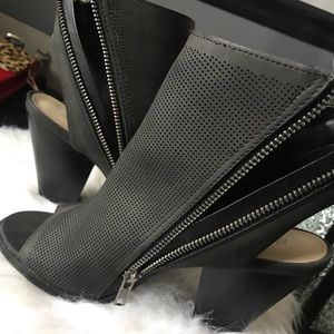 Matte Black Peeptoe heels